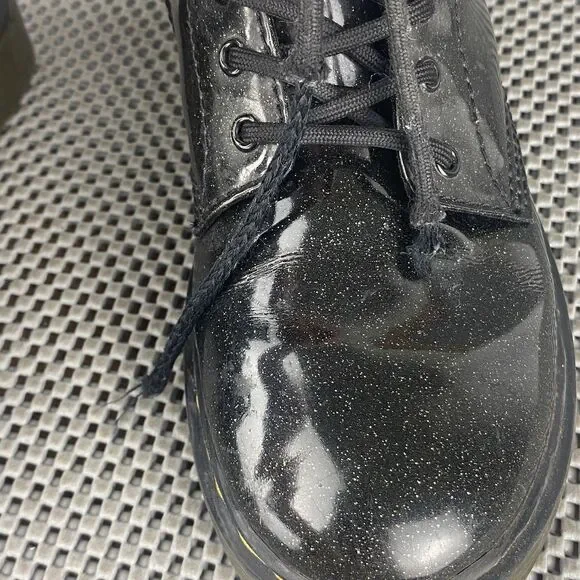 Dr Mantens 1460 Glitter J Boots Kids Size 3 Black Zipper Lace Up - Picture 8 of 12
